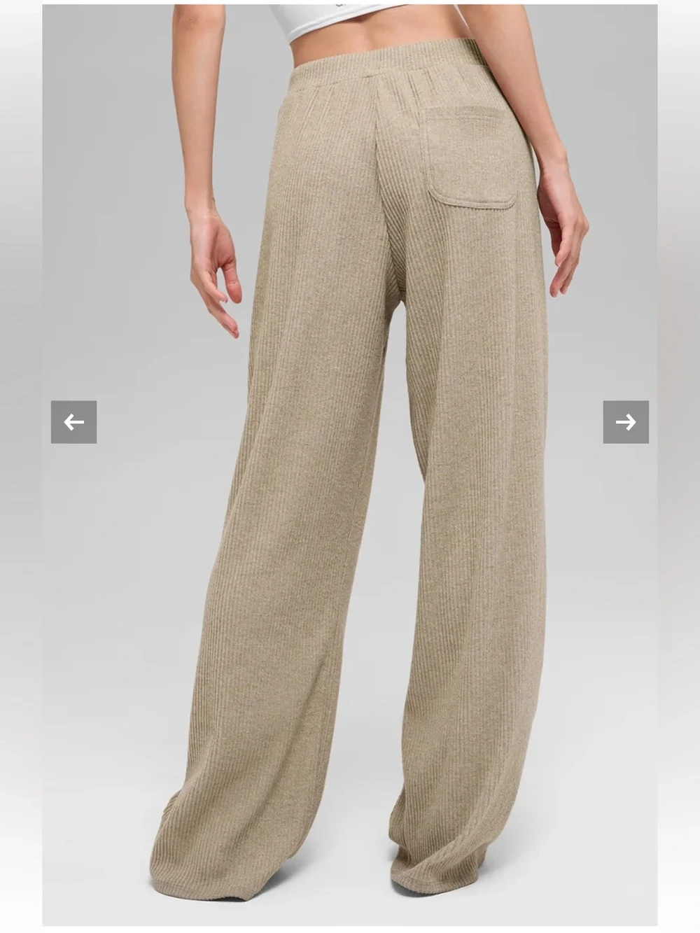 NEW ALO Muse Wide Leg Pants Gravel Heather Medium